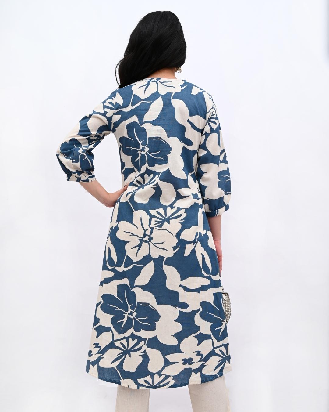 Blue Floral Cord Set