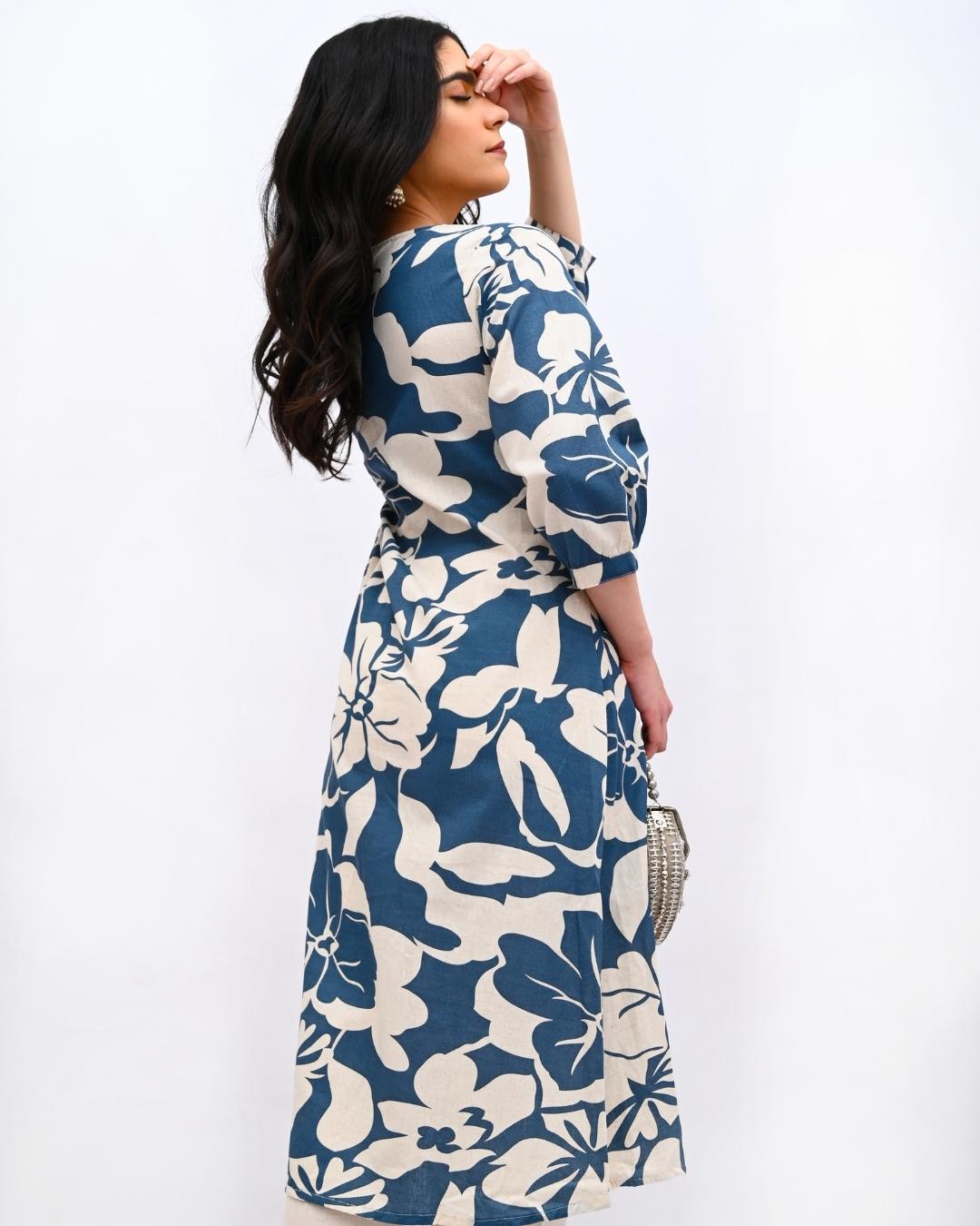 Blue Floral Cord Set