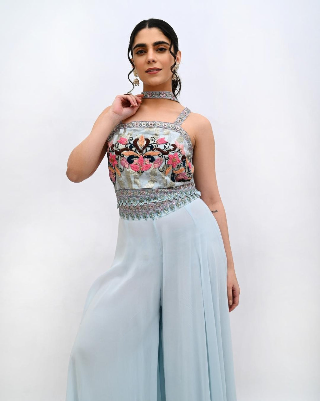 Light Blue Indowestern set