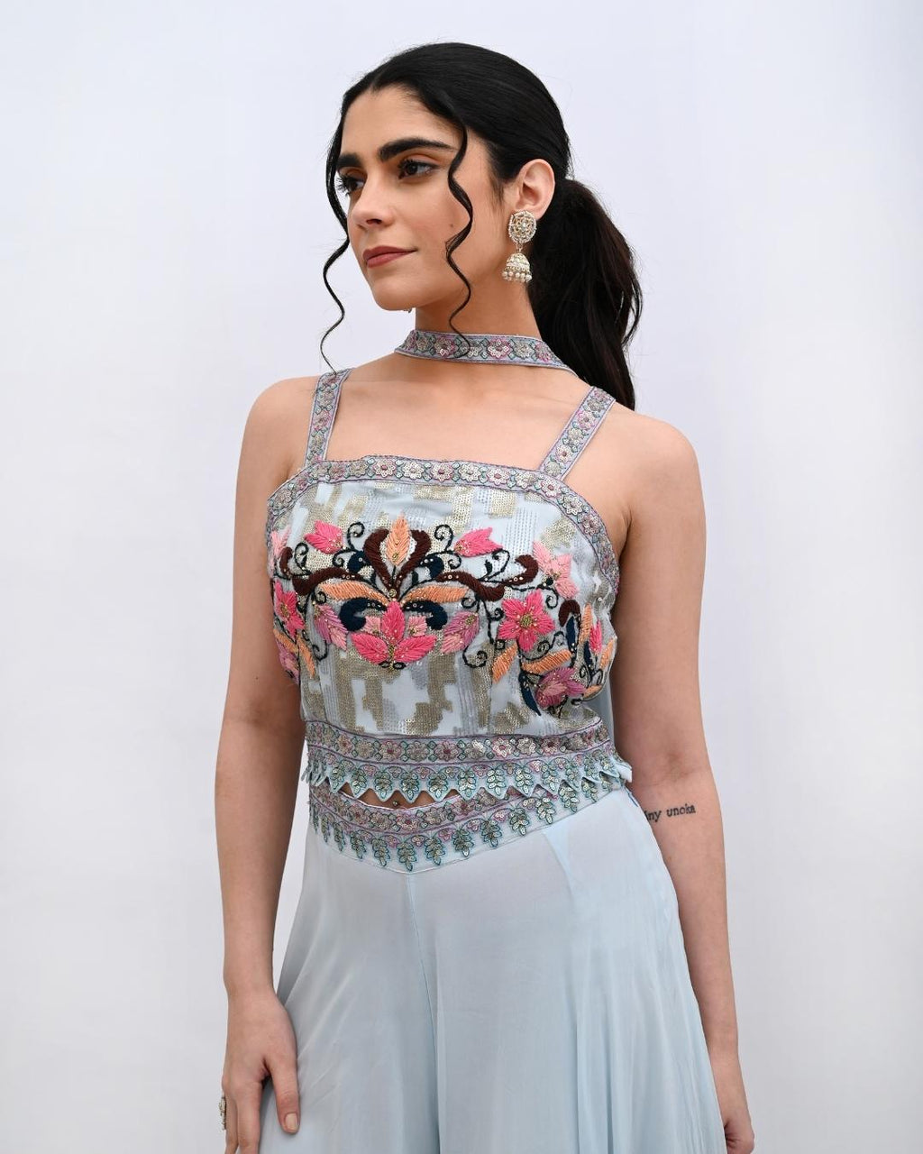 Light Blue Indowestern set