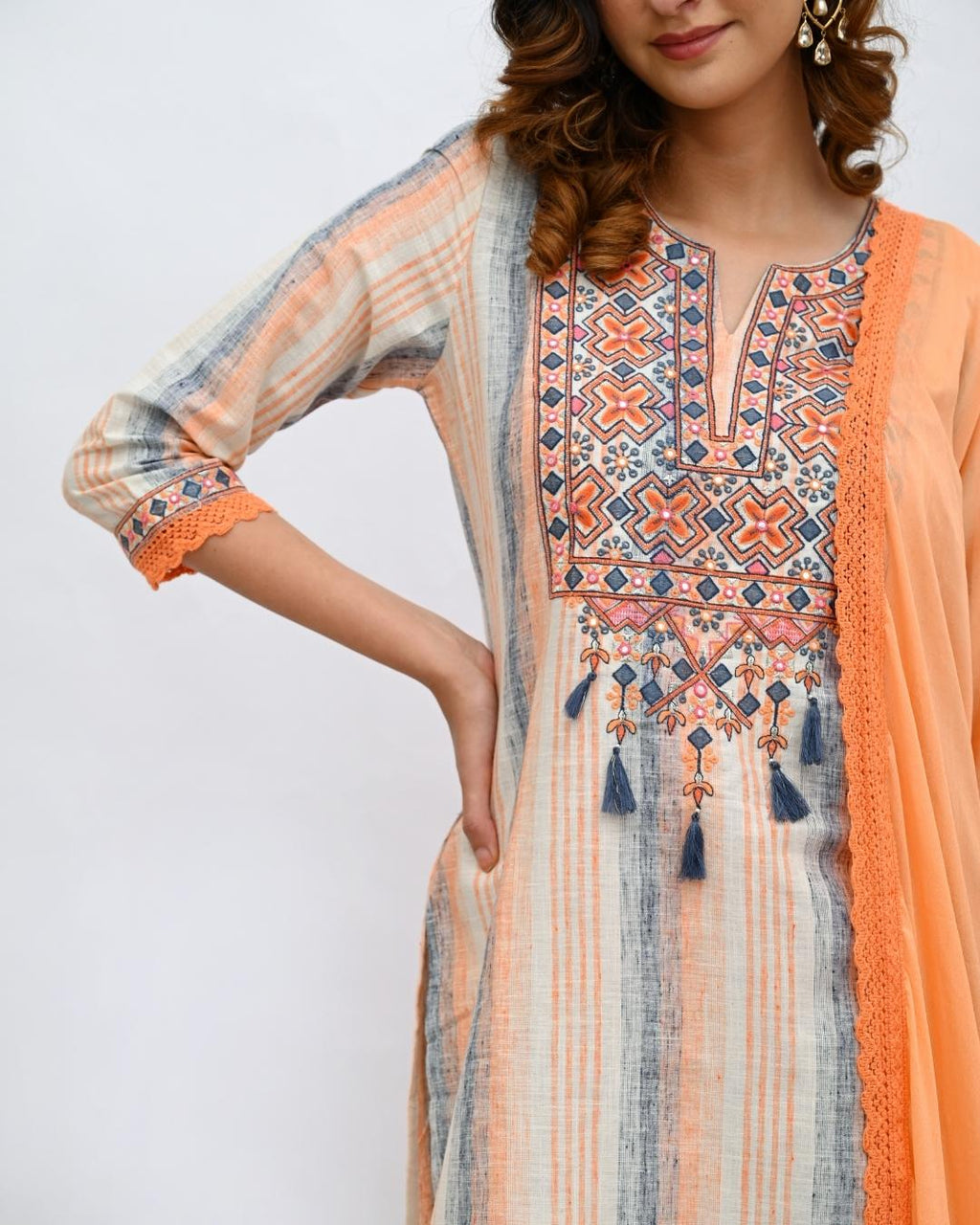 Orange Bohemian Suit set
