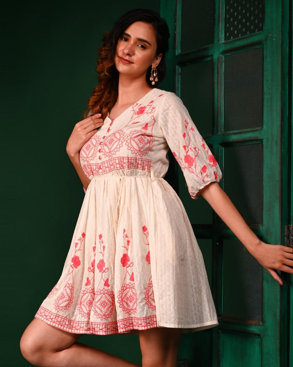 White Pink Tunic frock