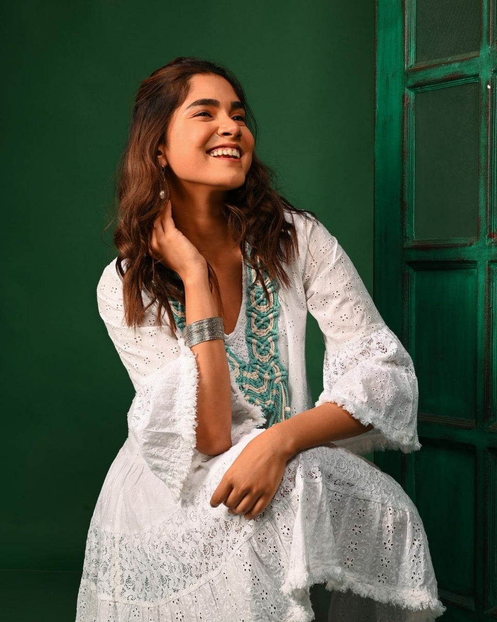 White and Teal Tunic frock