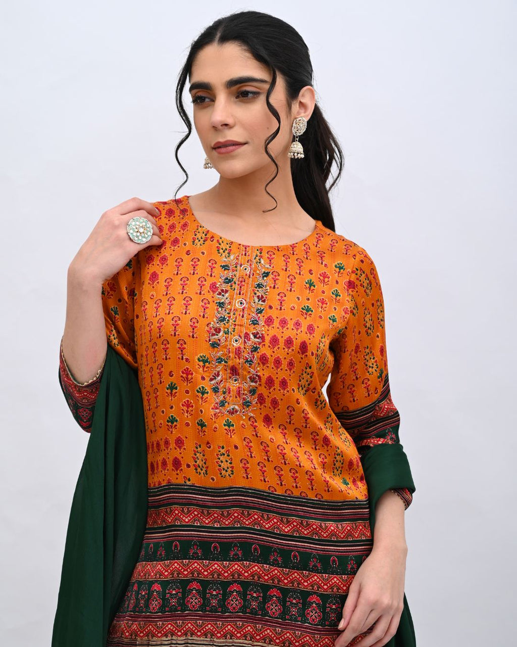 Mustard Silk Sharara set