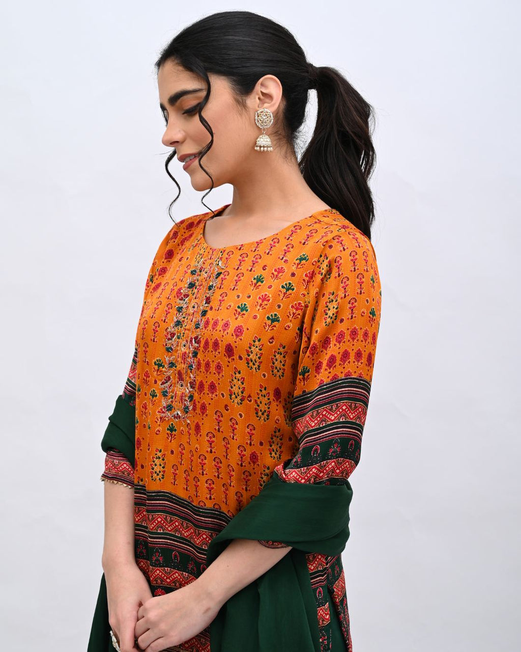 Mustard Silk Sharara set