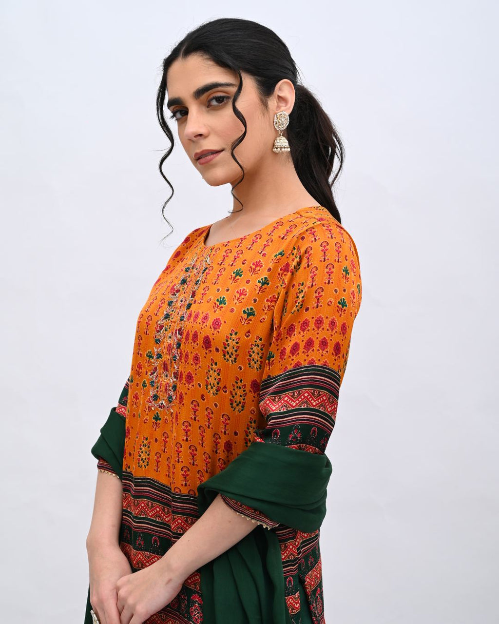 Mustard Silk Sharara set