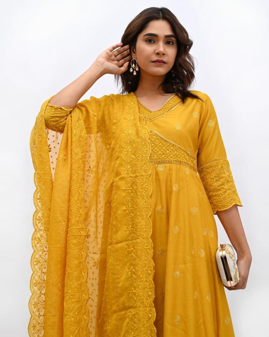 Yellow Cotton Anarkali