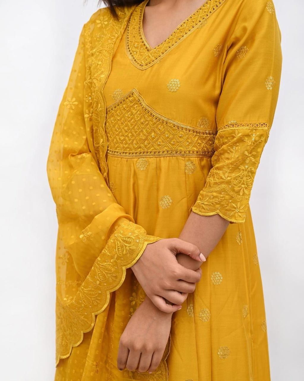 Yellow Cotton Anarkali
