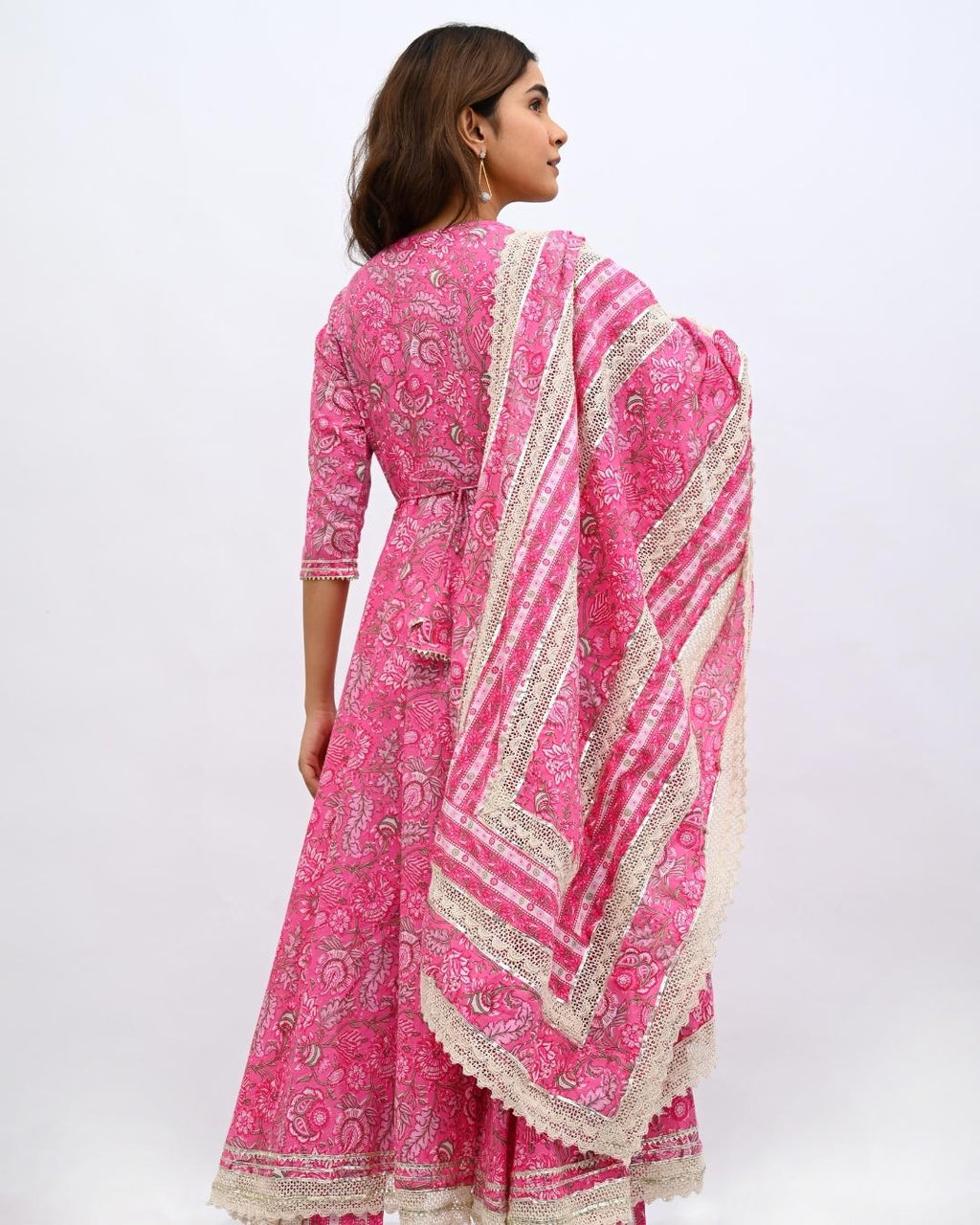 Pink Cotton Festive Anarkali