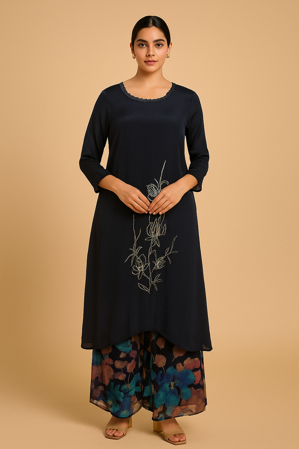 DARK BLUE PRINTED SET