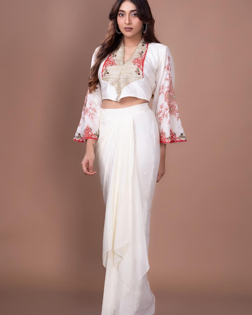 IVORY BUTTERFLY JACKET AND SKIRT