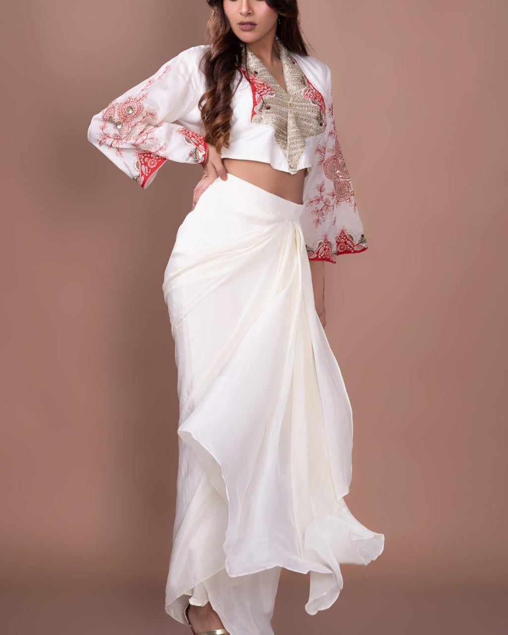 IVORY BUTTERFLY JACKET AND SKIRT