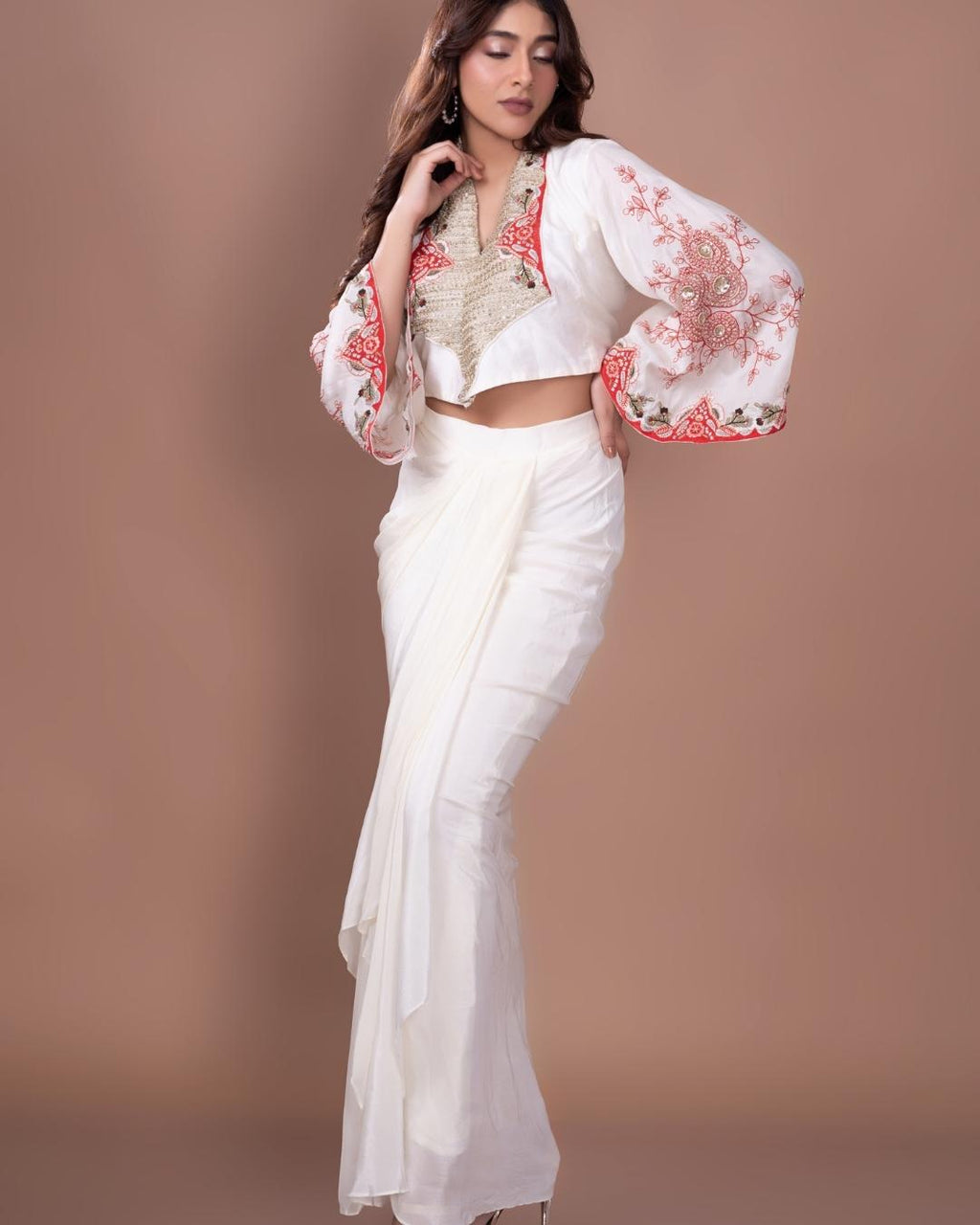 IVORY BUTTERFLY JACKET AND SKIRT