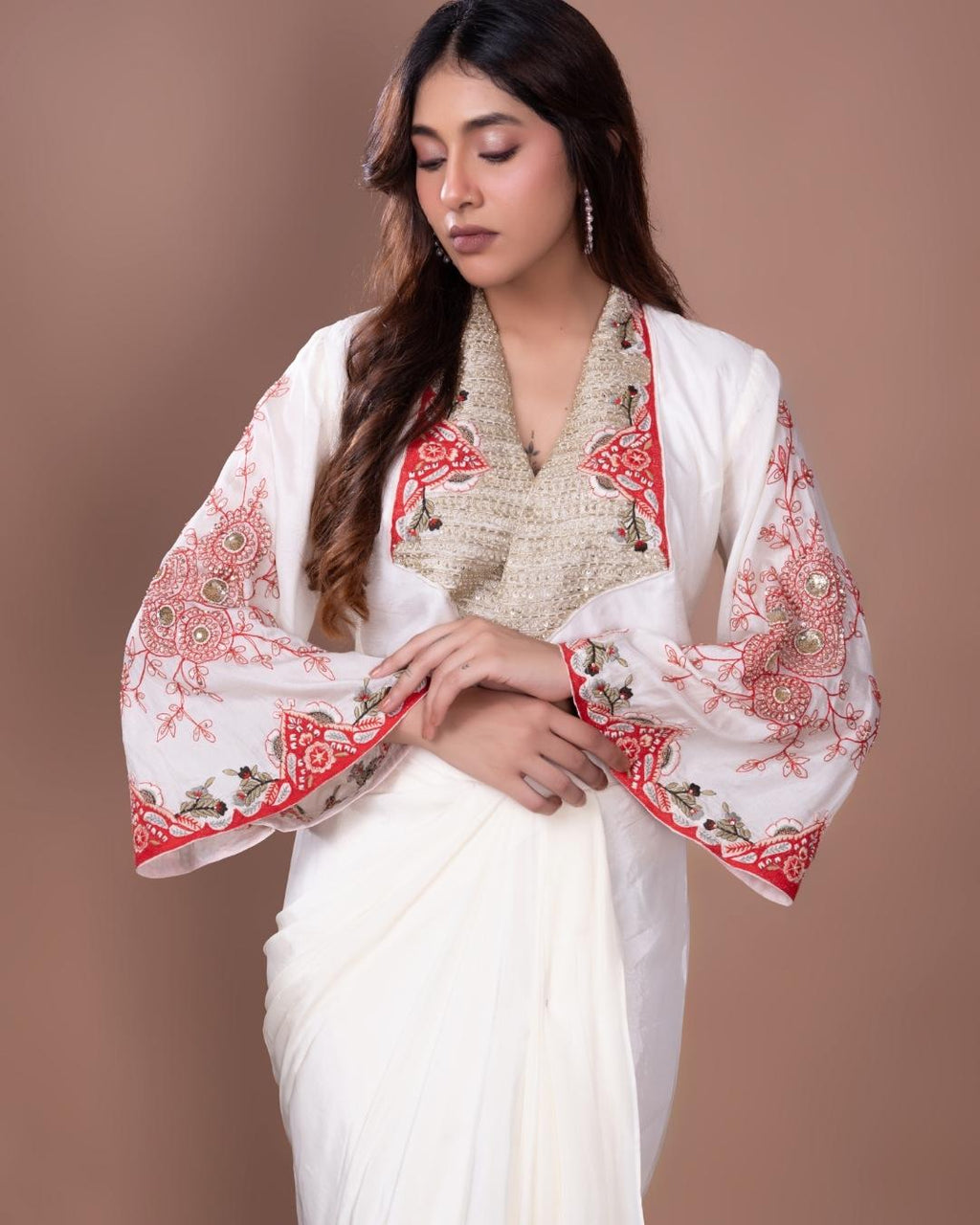 IVORY BUTTERFLY JACKET AND SKIRT