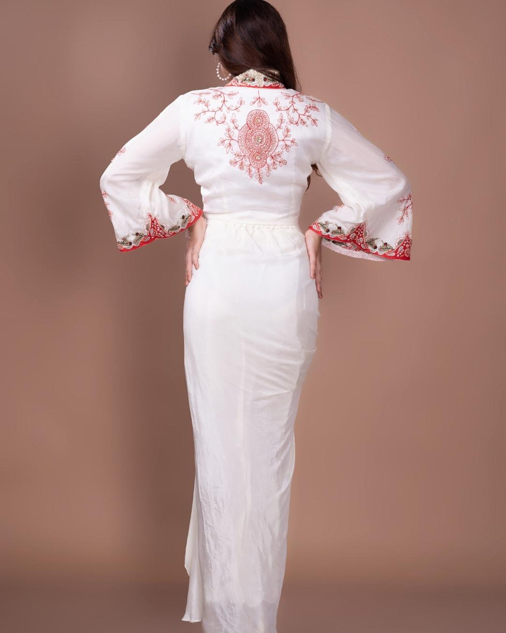 IVORY BUTTERFLY JACKET AND SKIRT